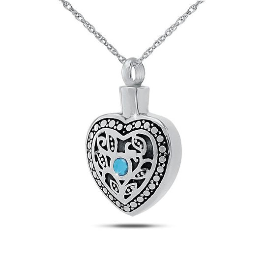 December w/ Blue Topaz Sterling Silver Keepsake